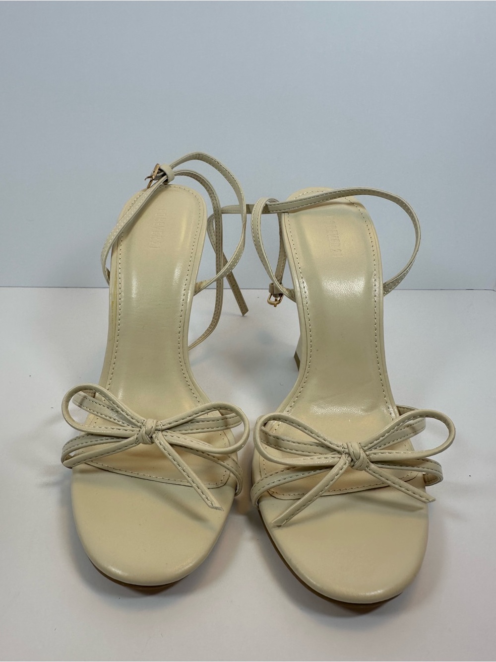 Forever 21 Cream Bow Strappy Heels